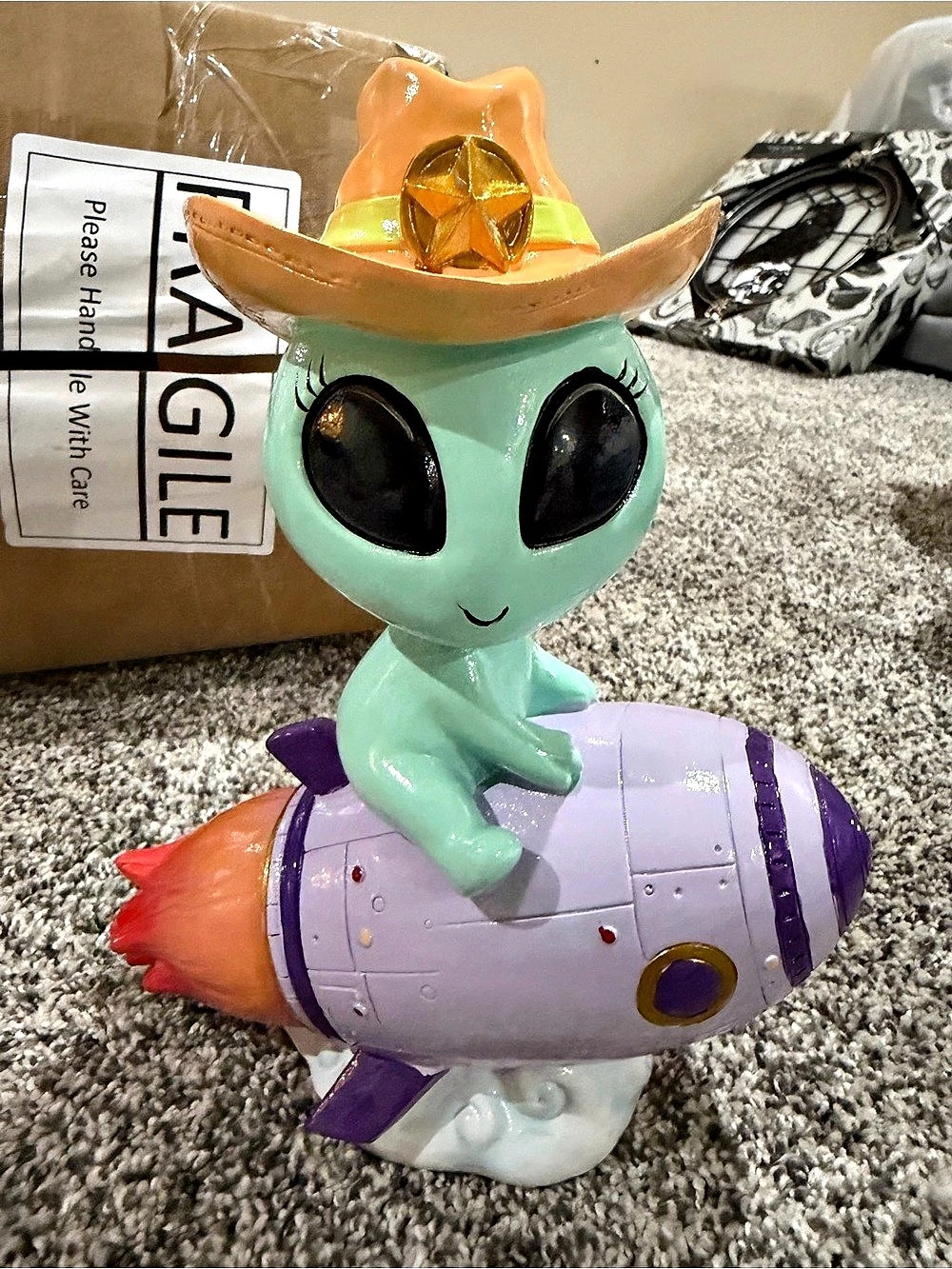 Alien Cowboy Rocket Decor